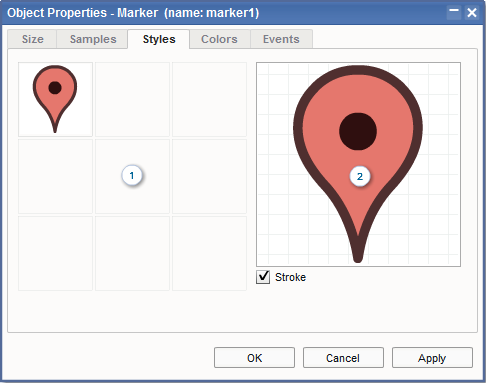 Interactive Image Creator - Object Properties Dialog Box / Tab 3